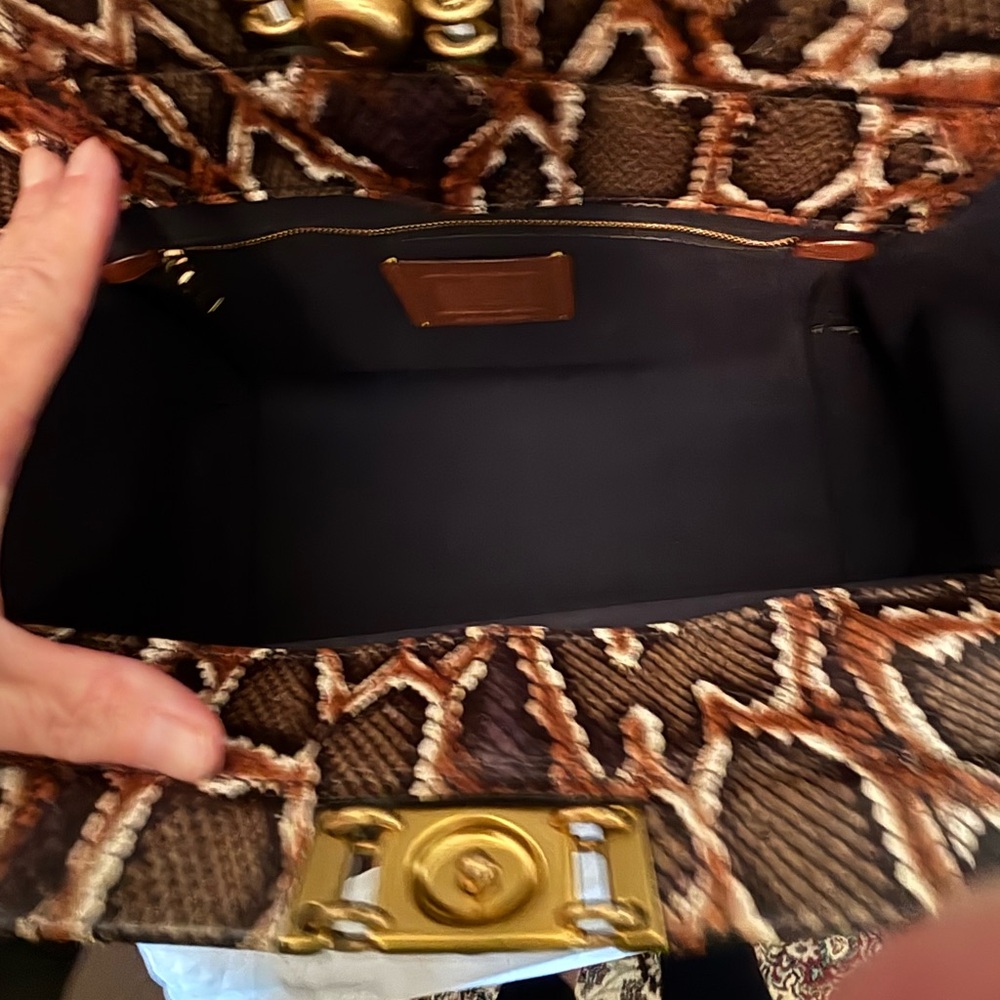 Rare Coach 1941 ArmyGreen & Black Troupe Satchel Carryall 35 w/ Snakeskin Accent - Picture 11 of 14